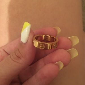 Gold love ring